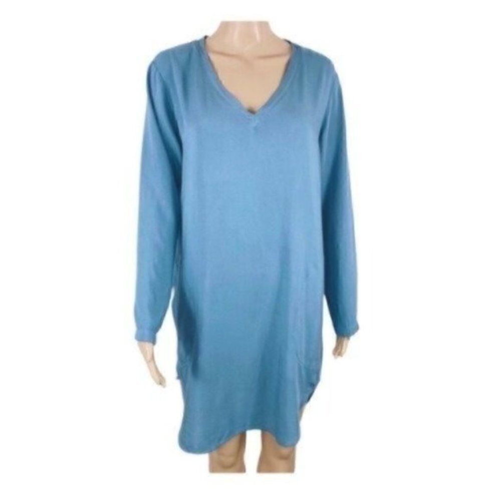 Anthropologie Cloth & Stone Rayon dress size small Blue Style #c1462-533-302 - Picture 2 of 10